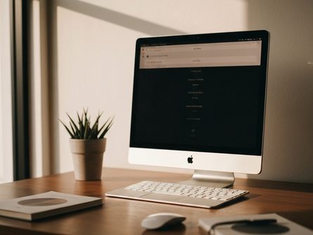 나무 책상 위에 펼쳐진 서류 파일과 도장, 볼펜이 놓인 사무 환경