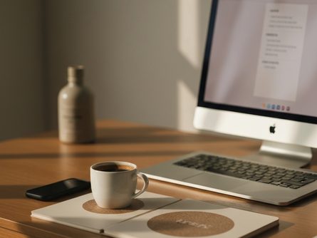 나무 책상 위에 놓인 부동산 등기부등본 서류와 돋보기, 볼펜