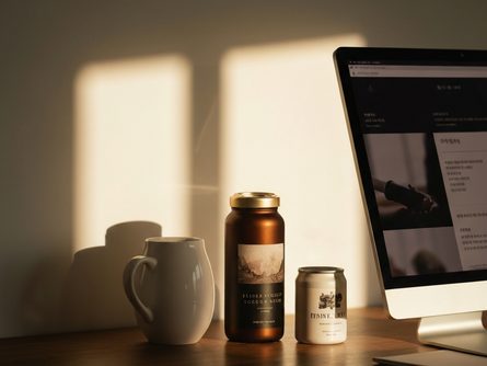 법원 청사 외관과 입구에 설치된 무인민원발급기 키오스크