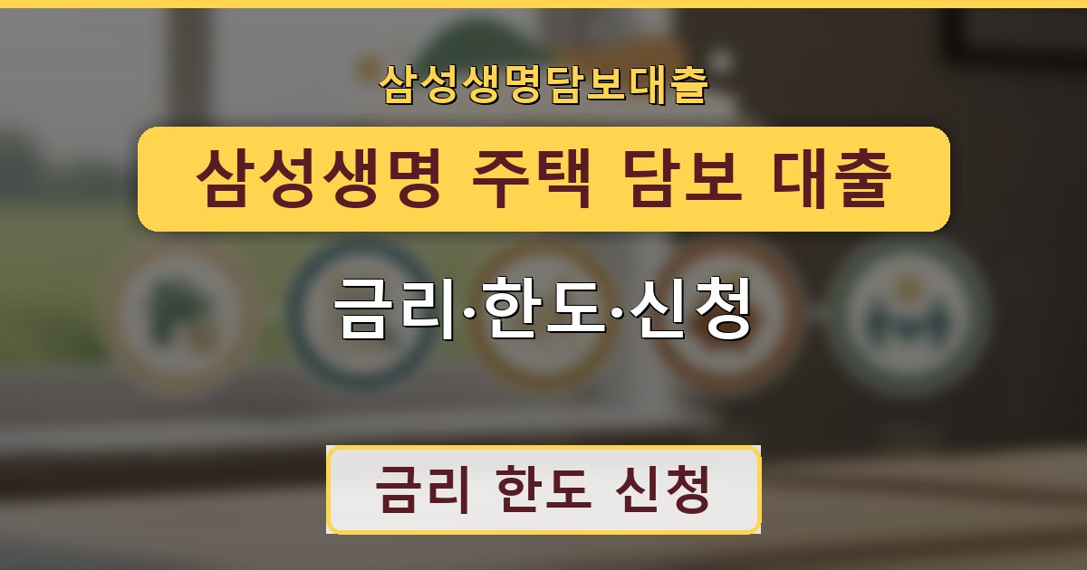 삼성생명 주택 담보 대출 - 금리·한도·신청 안내